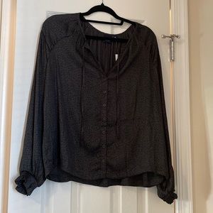 Gap satin-effect button down shirt with ties